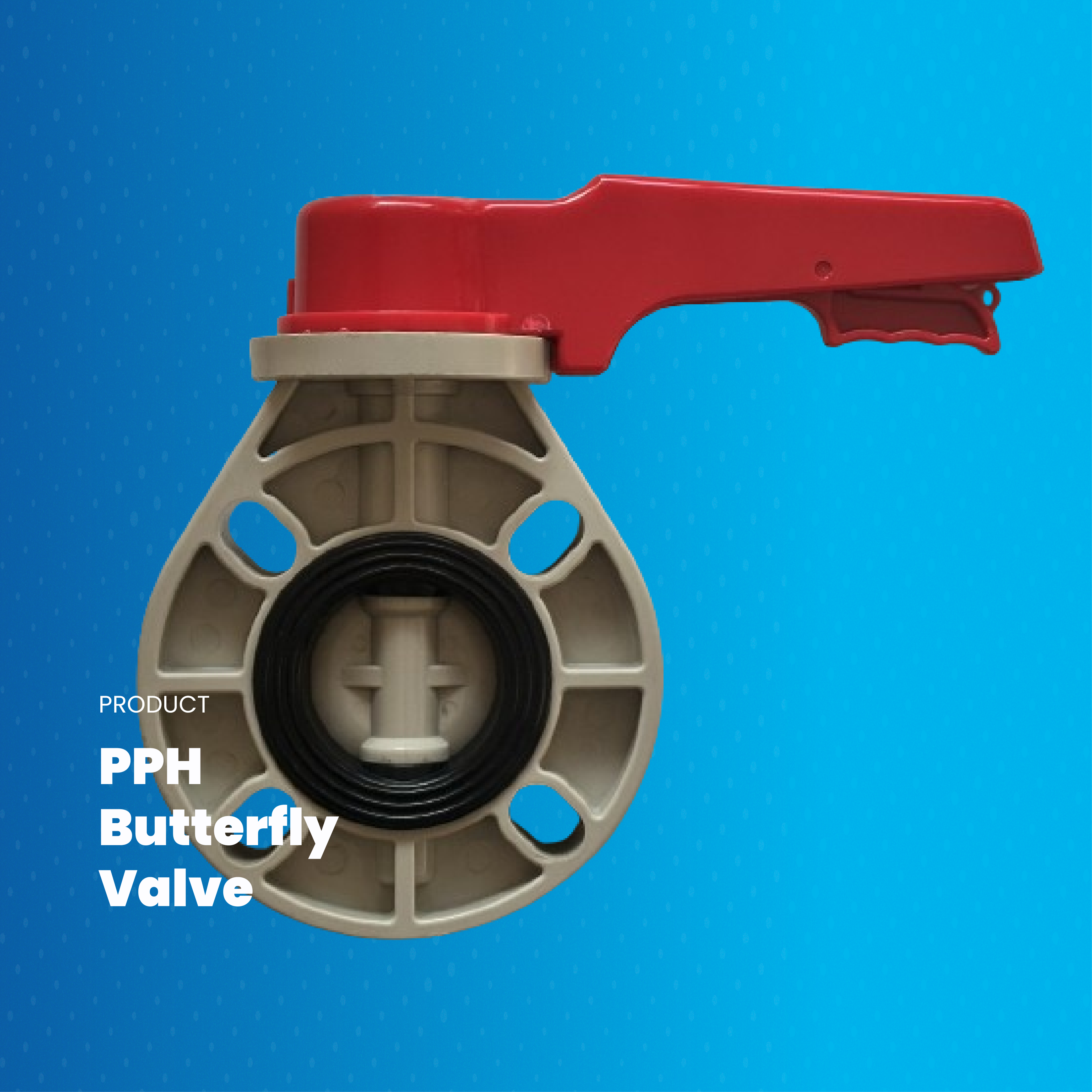 PPH Butterfly Valve handled DIN Std Samiplast